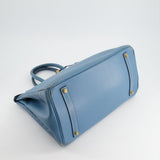 Hermès Birkin Blue Jean 35cm in Gulliver Leather with Gold Hardware