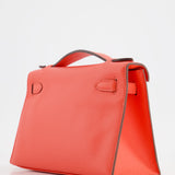 Hermès Kelly Pochette in Rouge Pivoine Epsom Leather with Gold Hardware