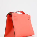 Hermès Kelly Pochette in Rouge Pivoine Epsom Leather with Gold Hardware