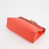 Hermès Kelly Pochette in Rouge Pivoine Epsom Leather with Gold Hardware