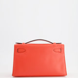 Hermès Kelly Pochette in Rouge Pivoine Epsom Leather with Gold Hardware