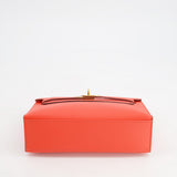 Hermès Kelly Pochette in Rouge Pivoine Epsom Leather with Gold Hardware