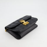 Christian Dior Black Leather Dior Addict Flap Bag with Antique Gold Hardware