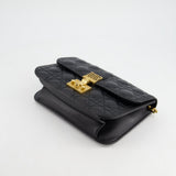 Christian Dior Black Leather Dior Addict Flap Bag with Antique Gold Hardware