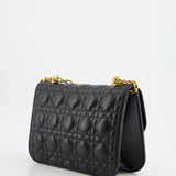 Christian Dior Black Leather Dior Addict Flap Bag with Antique Gold Hardware