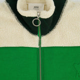 AMI De Coeur Menswear Zipped Teddy Off-White and Green Teddy Jacket Size XL (UK 44)