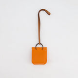 Hermès Orange Lambskin Shopping Bag Charm