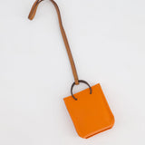 Hermès Orange Lambskin Shopping Bag Charm