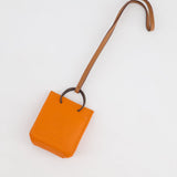 Hermès Orange Lambskin Shopping Bag Charm