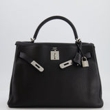 Hermès Kelly Retourne 32cm Bag in Black Togo Leather with Palladium Hardware