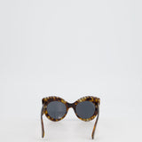 Fendi Brown Logo Cat Eye Oversized Sunglasses