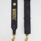 Christian Dior Navy J'Adior Leather Strap with Antique Gold Hardware