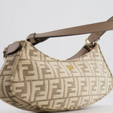 Fendi Brown O'Lock Swing FF Logo Shoulder Bag with Charms Details