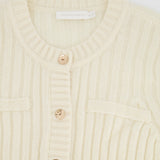 Jonathan Simkhai Cream Wool Cardigan with Gold Button Details Size M (UK 10)