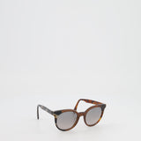 Fendi Brown Tortoiseshell and Wood-effect Round Sunglasses