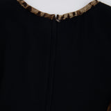 Dolce & Gabbana Black Dress with Leopard Silk Sleeves and Collar Size IT 42 (UK 10) RRP £1,450