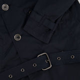 Burberry Navy Classic Trench Coat with Belt and Button Details Size UK 8