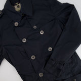 Burberry Navy Classic Trench Coat with Belt and Button Details Size UK 8