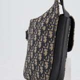 Christian Dior Black Dior Oblique Jacquard Vertical Saddle Pouch Bag