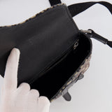 Christian Dior Black Dior Oblique Jacquard Vertical Saddle Pouch Bag