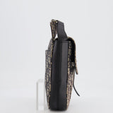 Christian Dior Black Dior Oblique Jacquard Vertical Saddle Pouch Bag