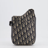 Christian Dior Black Dior Oblique Jacquard Vertical Saddle Pouch Bag