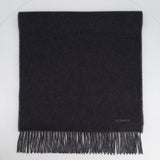 Hermès Dark Grey Two Tone Cashmere Scarf with Stitched Logo Size 160cm x 40cm