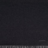 Hermès Dark Grey Two Tone Cashmere Scarf with Stitched Logo Size 160cm x 40cm