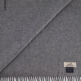 Hermès Dark Grey Two Tone Cashmere Scarf with Stitched Logo Size 160cm x 40cm