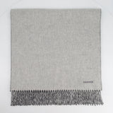 Hermès Grey Two Tone Cashmere Scarf with Stitched Logo Size 160cm x 43cm