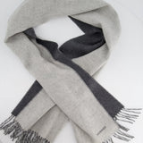 Hermès Grey Two Tone Cashmere Scarf with Stitched Logo Size 160cm x 43cm