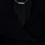 Alexander McQueen Black A-Line Wool Coat with Cape Collar Size IT 40 (UK 8)