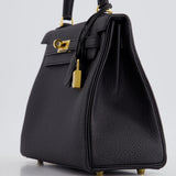 Hermès Kelly 25cm Retourne Bag in Noir Togo Leather and Gold Hardware