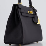 Hermès Kelly 25cm Retourne Bag in Noir Togo Leather and Gold Hardware