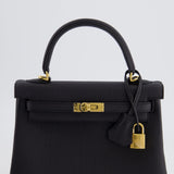 Hermès Kelly 25cm Retourne Bag in Noir Togo Leather and Gold Hardware