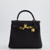 Hermès Kelly 25cm Retourne Bag in Noir Togo Leather and Gold Hardware