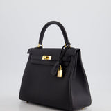 Hermès Kelly 25cm Retourne Bag in Noir Togo Leather and Gold Hardware