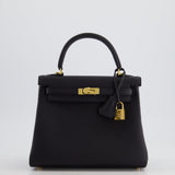 Hermès Kelly 25cm Retourne Bag in Noir Togo Leather and Gold Hardware