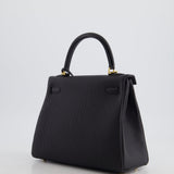 Hermès Kelly 25cm Retourne Bag in Noir Togo Leather and Gold Hardware