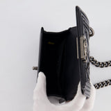 Chanel Black Patent Mini Boy Bag with Ruthenium Hardware