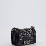 Chanel Black Patent Mini Boy Bag with Ruthenium Hardware