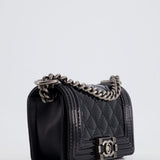 Chanel Black Patent Mini Boy Bag with Ruthenium Hardware