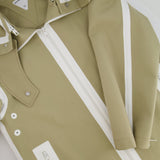 Bottega Veneta Menswear Beige and White Long Zipped Parka Jacket Size S (UK 36)