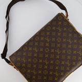 Louis Vuitton Brown Monogram Messenger Bag with Canvas Strap and Gold Hardware RRP £1,720