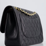 Chanel Black Jumbo Classic Double Flap Bag in Caviar Leather with Gold Hardware