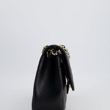 Chanel Black Jumbo Classic Double Flap Bag in Caviar Leather with Gold Hardware