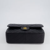 Chanel Black Jumbo Classic Double Flap Bag in Caviar Leather with Gold Hardware