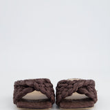 Bottega Veneta Brown Raffia Lido Slides Size EU 37.5