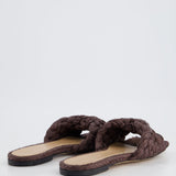 Bottega Veneta Brown Raffia Lido Slides Size EU 37.5