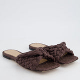 Bottega Veneta Brown Raffia Lido Slides Size EU 37.5